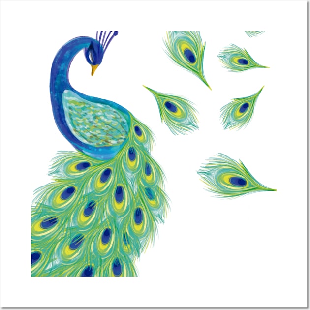 Peacock Wall Art by NBMSSILKSAREE 